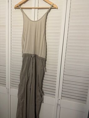 FP Movement by Free People Two-Tone Cream and Taupe Tank Jumpsuit